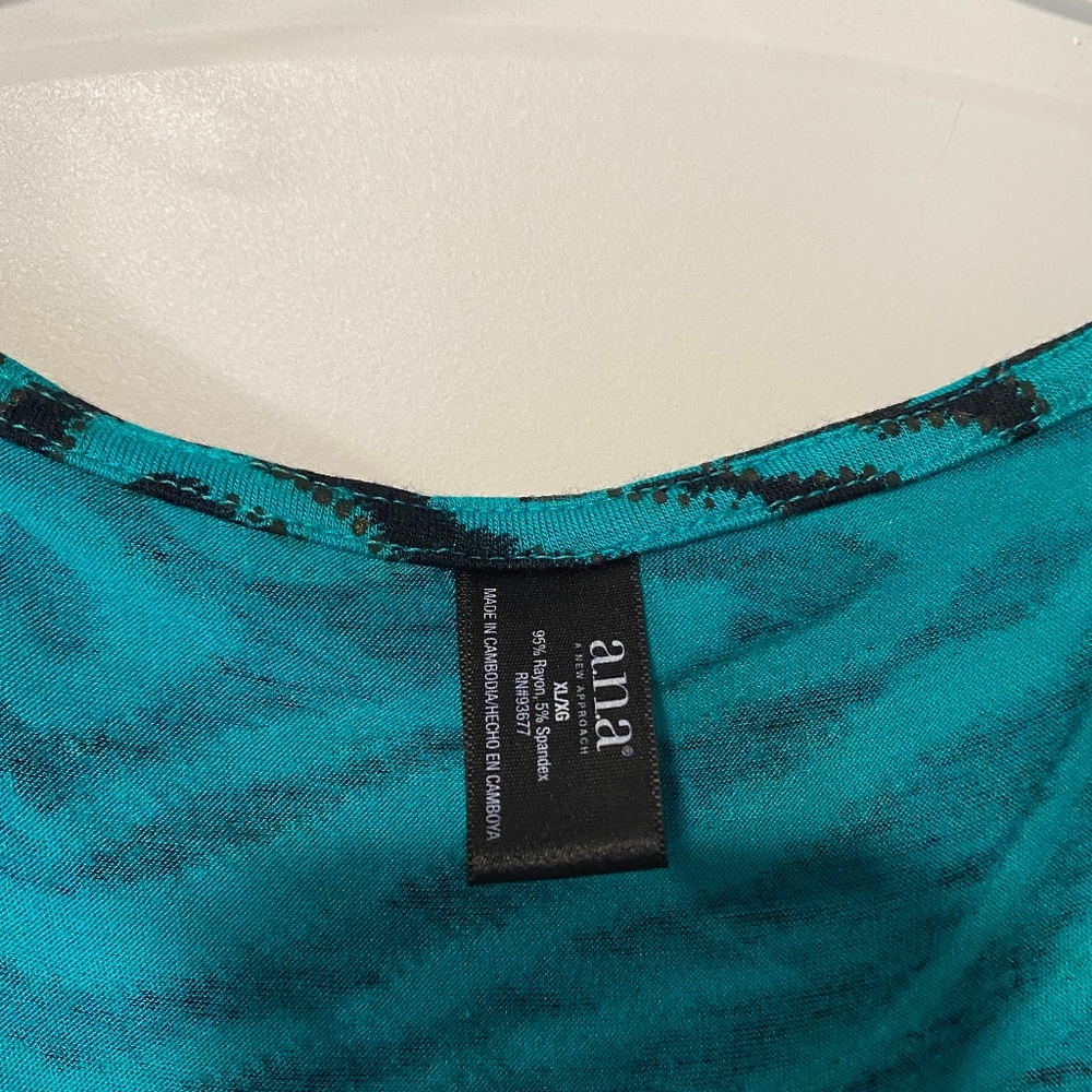 Teal and Black Print Dress - Picture 2 of 3